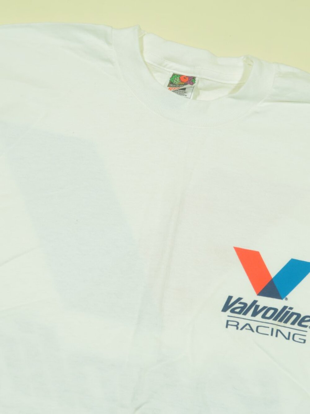 Vintage 90s Valvoline Racing T Shirt Mens L White Single Stitch Double Sided